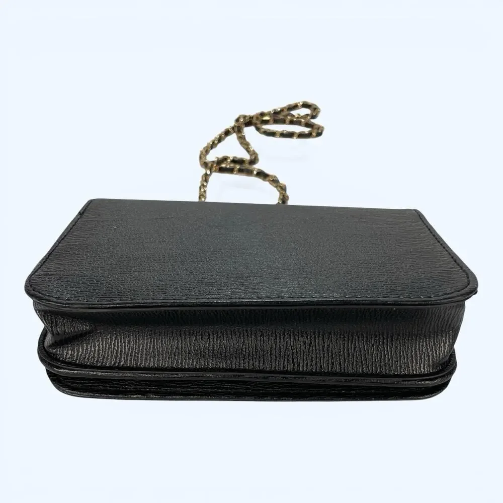 Bebe Black and Gold Crossbody Purse Chain Strap Magnetic Closure - Picture 3 of 7